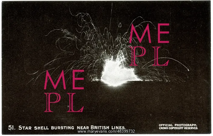  : Star shell bursting near British lines, WW1