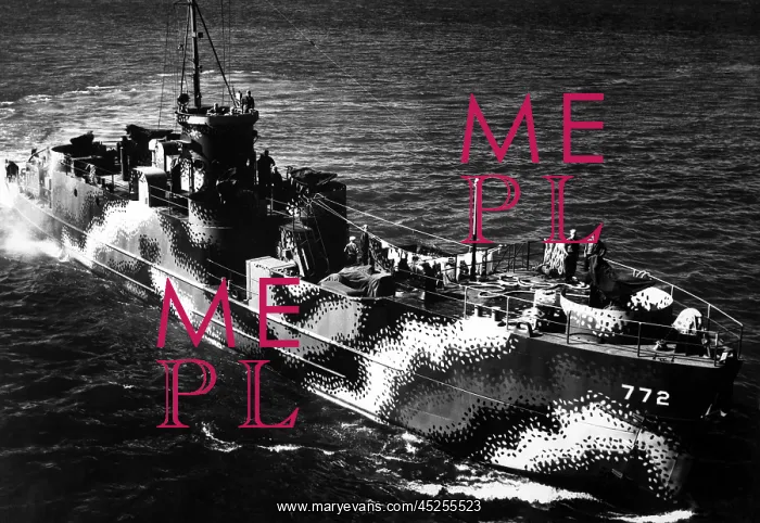 : Starboard bow view of U.S. ship LCI 772, with : Starboard bow view of U.S. ship LCI 772, with