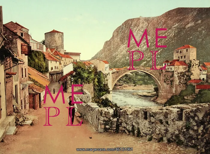 : Stari most - bridge over the Neretva - in : Stari most - bridge over the Neretva - in