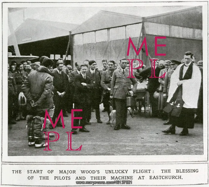 : Start of Major Wood's Unlucky Flight - Receiving a blessing : Start of Major Wood's Unlucky Flight - Receiving a blessing