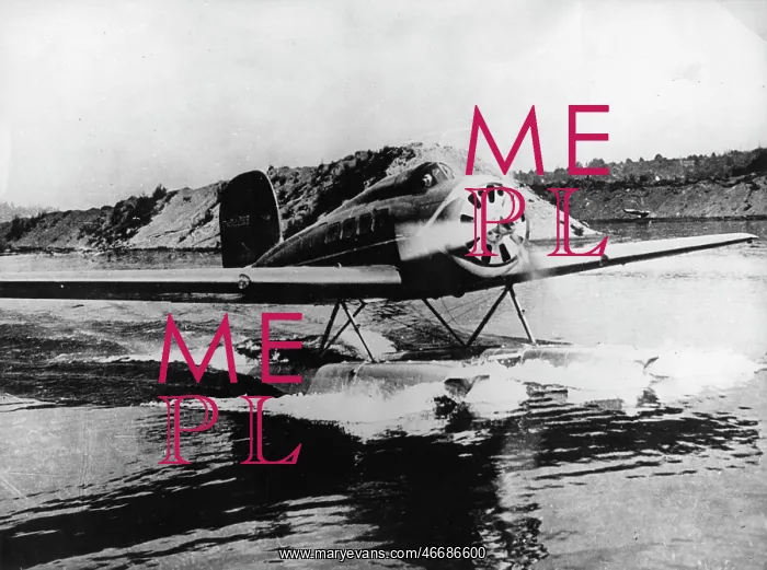 : The start of Wiley Post with his seaplane : The start of Wiley Post with his seaplane