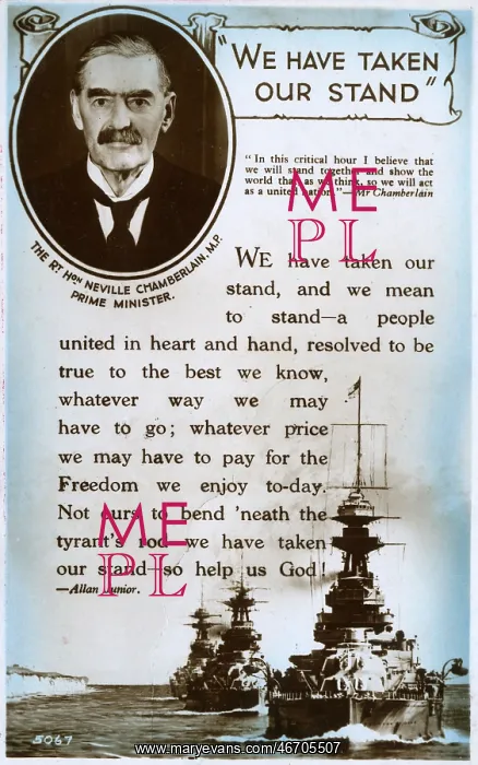 : Statement from the Prime Minister on the outbreak of WW2 : Statement from the Prime Minister on the outbreak of WW2