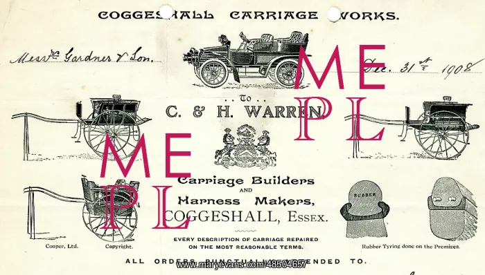 : Stationery, C & H Warren, Carriage Builders : Stationery, C & H Warren, Carriage Builders