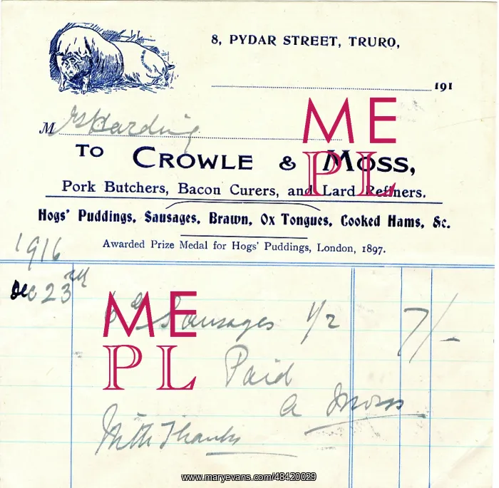 : Stationery, Crowle & Moss, Truro, Cornwall : Stationery, Crowle & Moss, Truro, Cornwall