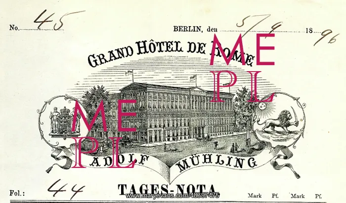 : Stationery design, Grand Hotel de Rome, Berlin, Germany : Stationery design, Grand Hotel de Rome, Berlin, Germany