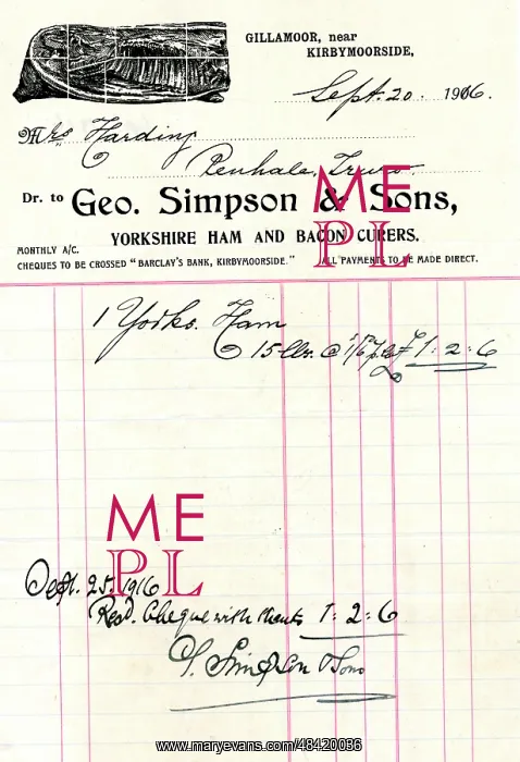 : Stationery, George Simpson & Sons, Gillamoor, Yorkshire : Stationery, George Simpson & Sons, Gillamoor, Yorkshire