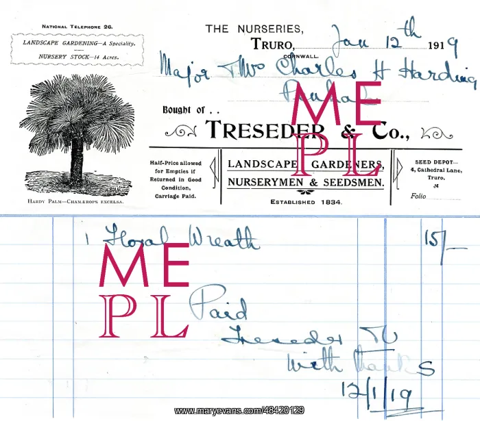 : Stationery, Treseder & Co, Truro, Cornwall : Stationery, Treseder & Co, Truro, Cornwall