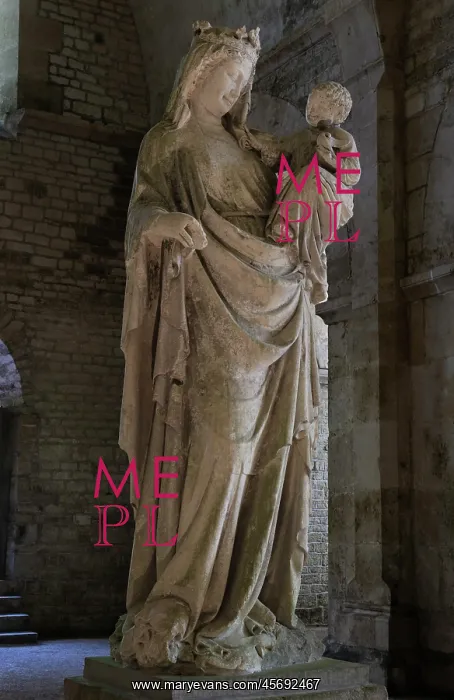 : Statue, Abbaye de Fontenay, Marmagne, Burgundy, France : Statue, Abbaye de Fontenay, Marmagne, Burgundy, France