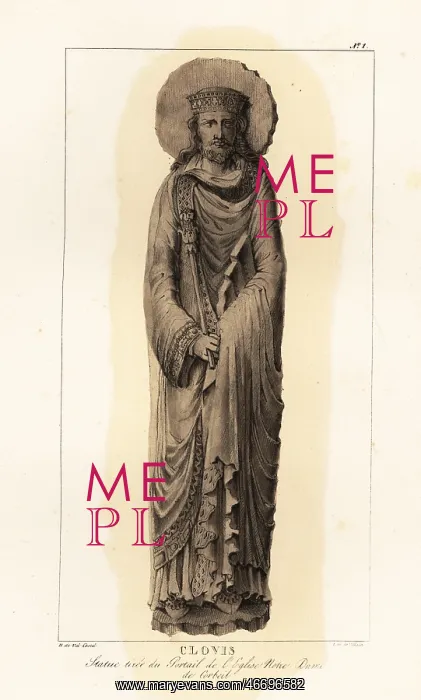 : Statue of Clovis I (c.466-511), first king of the Franks : Statue of Clovis I (c.466-511), first king of the Franks