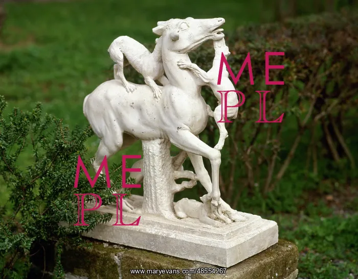 : Statue of a deer chased by a pack of dogs Herculaneum : Statue of a deer chased by a pack of dogs Herculaneum