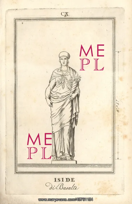 : Statue of the Egyptian goddess Isis with the : Statue of the Egyptian goddess Isis with the