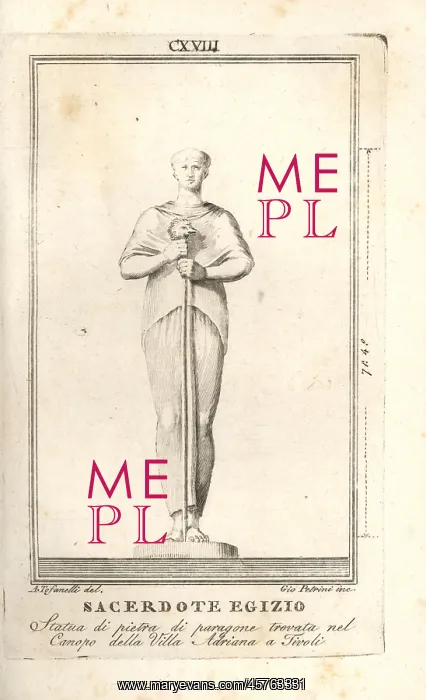 : Statue of an Egyptian priest holding a cock's head : Statue of an Egyptian priest holding a cock's head
