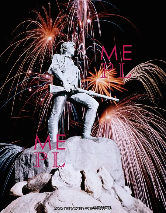  : Statue Fireworks Montage with Minuteman Statue