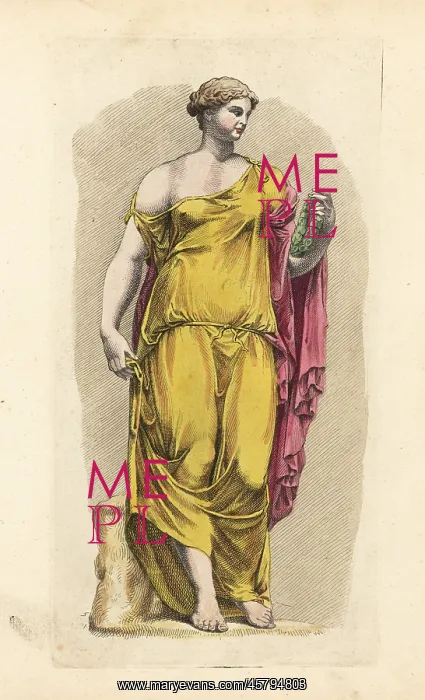 : Statue of Flora, Roman goddess of flowers, holding a wreath : Statue of Flora, Roman goddess of flowers, holding a wreath