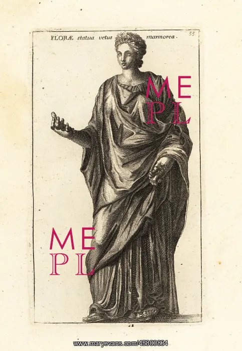 : Statue of Flora, Roman goddess of flowers and spring : Statue of Flora, Roman goddess of flowers and spring