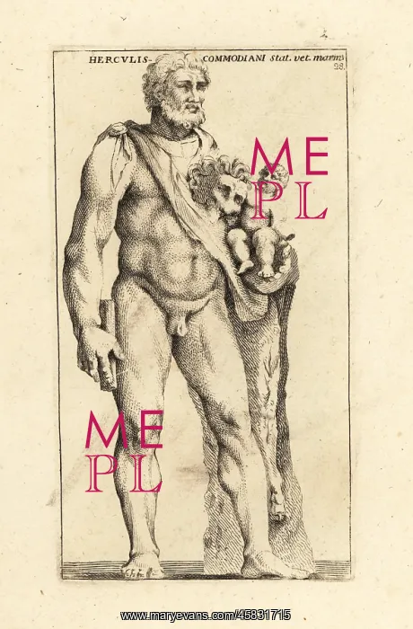 : Statue of Hercules with his child Telephos : Statue of Hercules with his child Telephos