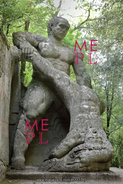 : Statue of Hercules fighting Cacus, Garden of Bomarzo : Statue of Hercules fighting Cacus, Garden of Bomarzo