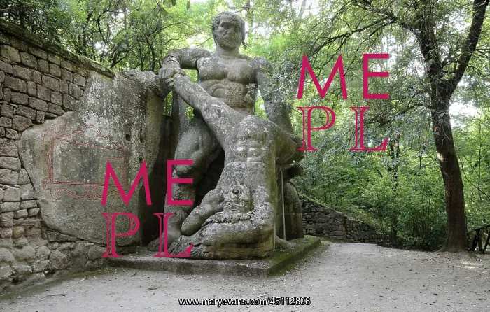 : Statue of Hercules fighting Cacus, Garden of Bomarzo : Statue of Hercules fighting Cacus, Garden of Bomarzo