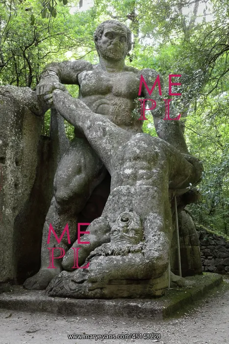 : Statue of Hercules fighting Cacus, Garden of Bomarzo : Statue of Hercules fighting Cacus, Garden of Bomarzo