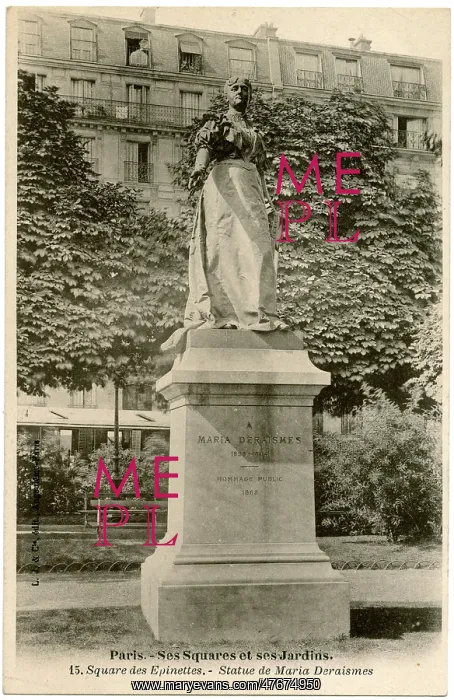 : Statue to Maria Deraismes, Square Epinettes, Paris, France : Statue to Maria Deraismes, Square Epinettes, Paris, France