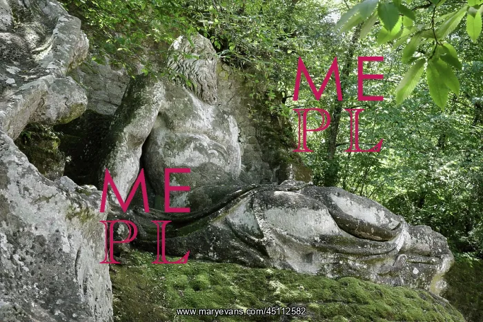 : Statue of Neptune, Garden of Bomarzo, Bomarzo, Lazio, Italy : Statue of Neptune, Garden of Bomarzo, Bomarzo, Lazio, Italy