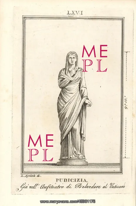 : Statue of Pudicitia in veiled robes : Statue of Pudicitia in veiled robes