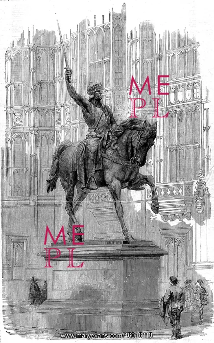 : Statue of Richard I of England at Westminster 1861 : Statue of Richard I of England at Westminster 1861