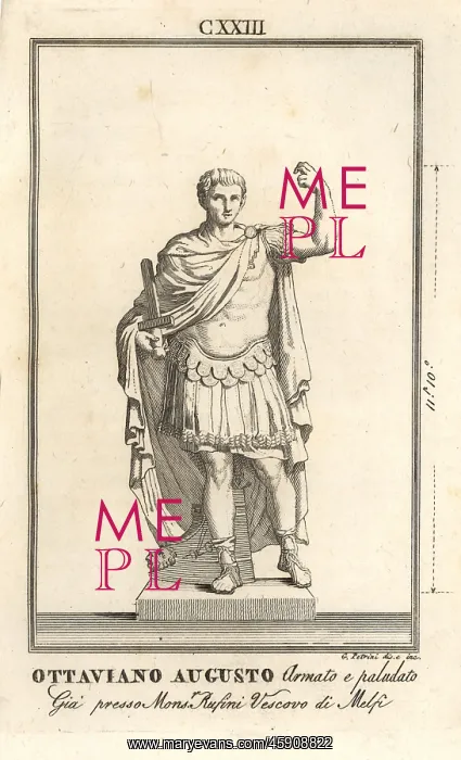 : Statue of Roman Emperor Augustus in armour : Statue of Roman Emperor Augustus in armour