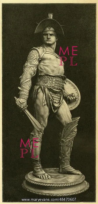 : Statue of a Roman gladiator : Statue of a Roman gladiator