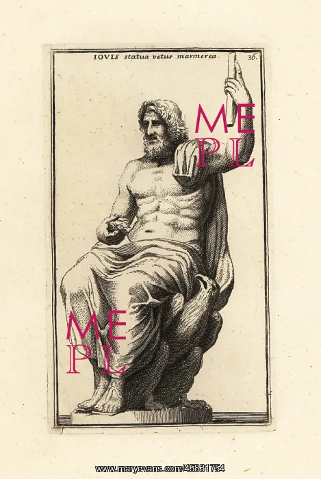 : Statue of the Roman god Jove or Jupiter : Statue of the Roman god Jove or Jupiter