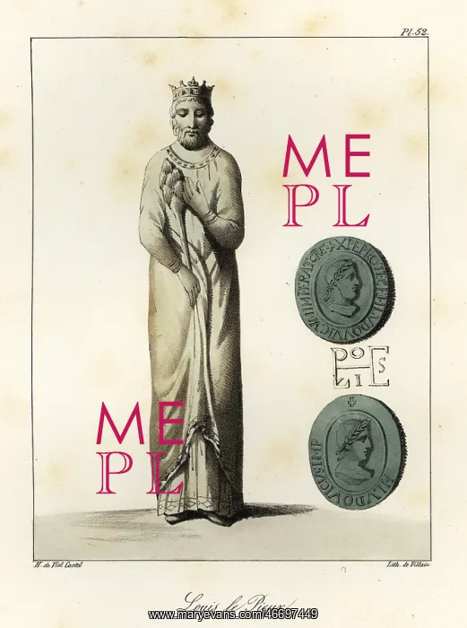 : Statue and seal of Louis the Pious : Statue and seal of Louis the Pious
