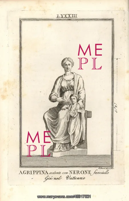 : Statue of a seated Agrippina the Younger with : Statue of a seated Agrippina the Younger with