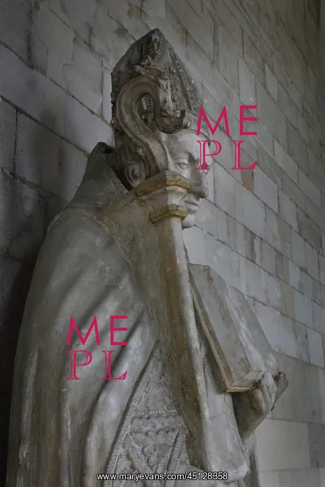 : Statue of St Augustin, Abbaye Notre-Dame du Bec : Statue of St Augustin, Abbaye Notre-Dame du Bec