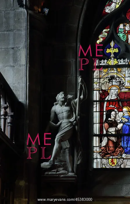 : Statue of St Christopher, patron saint of travellers : Statue of St Christopher, patron saint of travellers