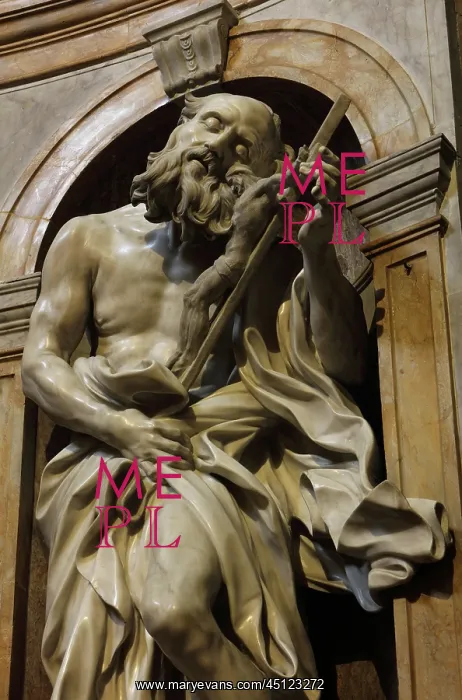 : Statue of St Jerome, Siena Cathedral, Siena, Tuscany, Italy : Statue of St Jerome, Siena Cathedral, Siena, Tuscany, Italy