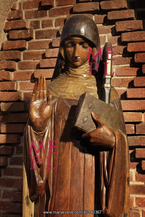: Statue of St Odile, Eglise Sainte Odile, Paris, France : Statue of St Odile, Eglise Sainte Odile, Paris, France