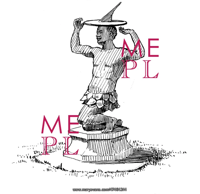  : A statue with a sundial resting on its head