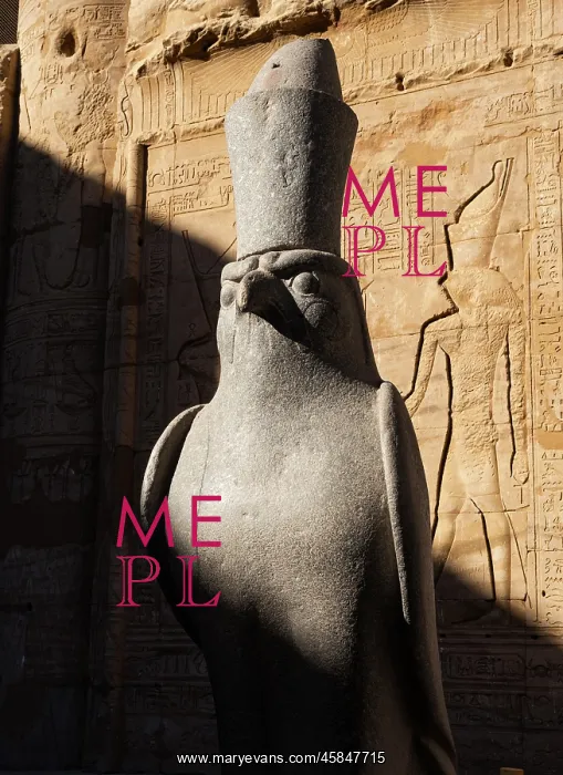 : Statue, Temple of Horus, Edfu, Egypt : Statue, Temple of Horus, Edfu, Egypt