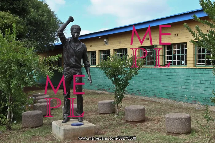 : Statue of Tsietsi Mashanini, student leader, Soweto uprising : Statue of Tsietsi Mashanini, student leader, Soweto uprising