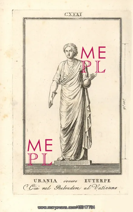 : Statue of Urania, muse of astronomy, or Euterpe : Statue of Urania, muse of astronomy, or Euterpe