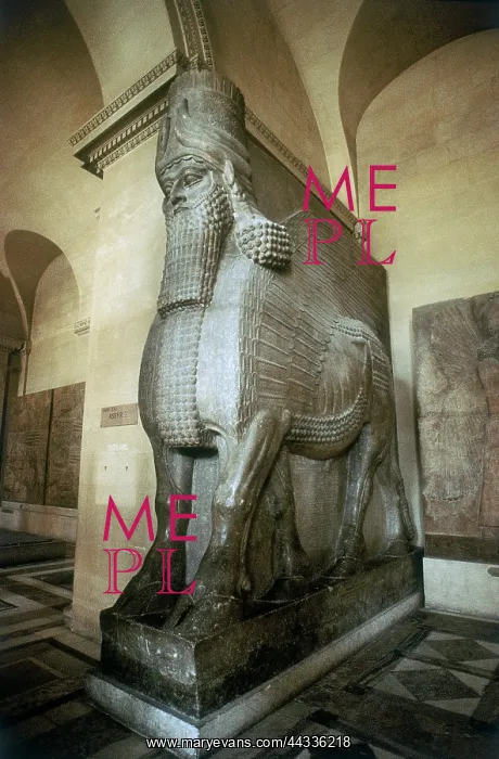 : Statue of a winged bull : Statue of a winged bull