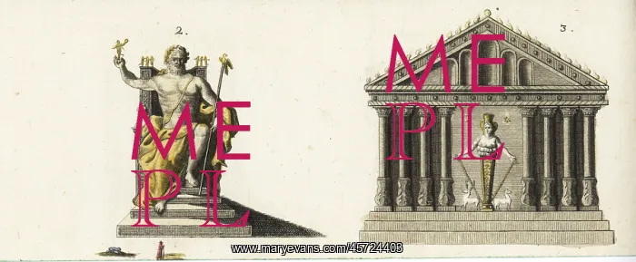 : Statue of Zeus at Olympia and the Temple of Artemis : Statue of Zeus at Olympia and the Temple of Artemis