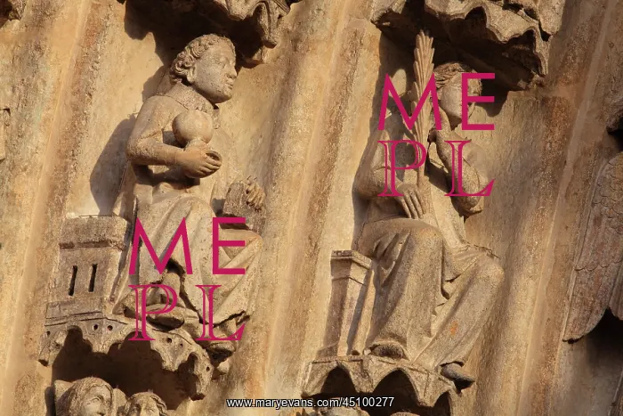 : Statues, Central Portal, Amiens Cathedral, Picardy, France : Statues, Central Portal, Amiens Cathedral, Picardy, France