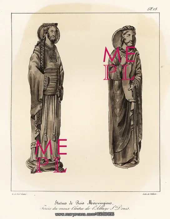 : Statues of Merovingian kings in the Basilica of : Statues of Merovingian kings in the Basilica of