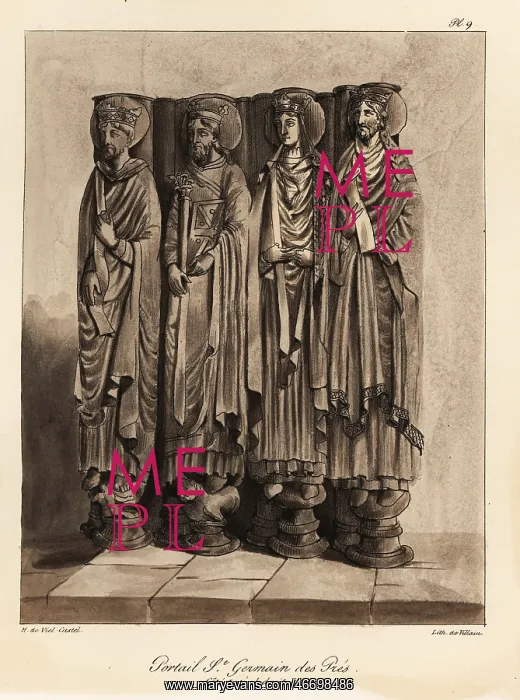 : Statues of the Merovingian princes in the Abbey : Statues of the Merovingian princes in the Abbey