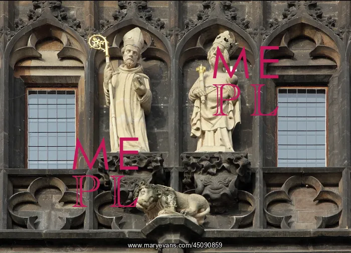 : Statues on Old Town bridge tower, Prague, Czech Republic : Statues on Old Town bridge tower, Prague, Czech Republic