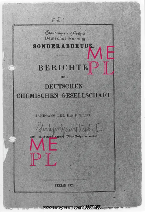 : Staudinger, Hermann, 23.8.1881 - 8.9.1955, German : Staudinger, Hermann, 23.8.1881 - 8.9.1955, German
