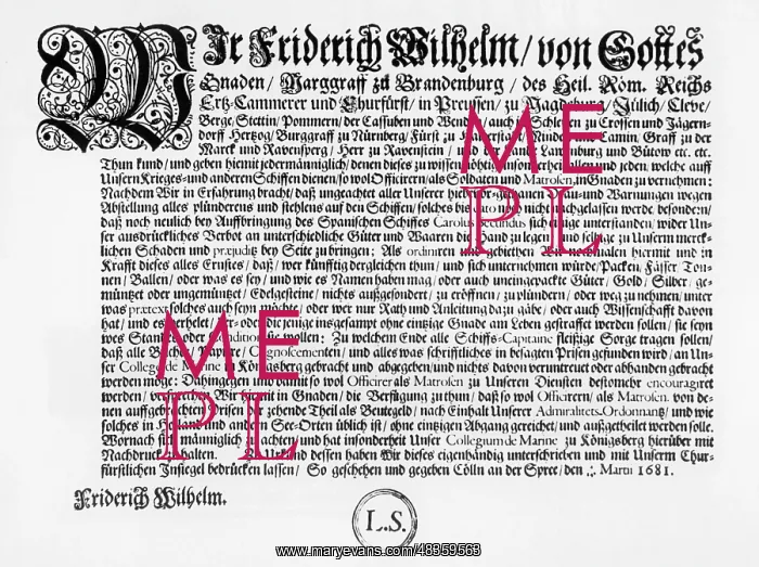 : Stealing ban of Friedrich Wilhelm, 1681 : Stealing ban of Friedrich Wilhelm, 1681