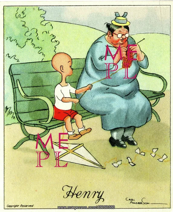 : Stealing wool to Fly a Kite, Henry cartoon : Stealing wool to Fly a Kite, Henry cartoon