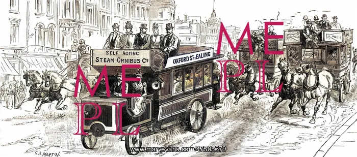 : STEAM BUS, LONDON 1898 : STEAM BUS, LONDON 1898